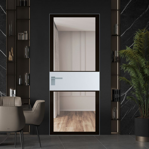 Межкомнатная дверь ProfilDoors 5 AGK цвет Планибель черный прокрас вставка Вайт кромка Матовая