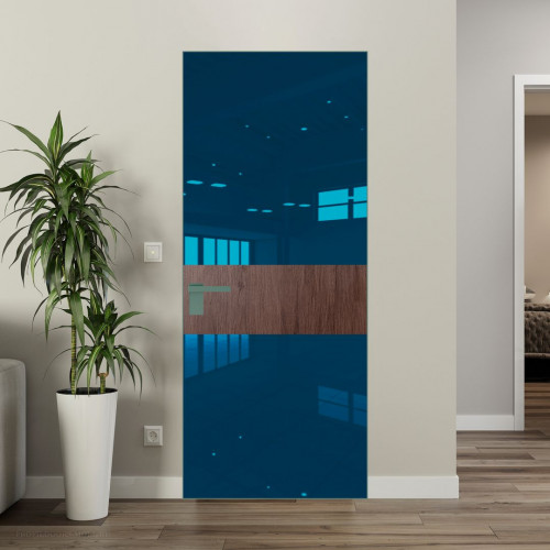 Межкомнатная дверь ProfilDoors 5 AGK цвет Зеркало Blue вставка Дуб Тобакко кромка Зеленый воск
