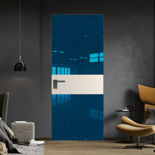 Межкомнатная дверь ProfilDoors 5 AGK цвет Зеркало Blue вставка Кремовая Магнолия кромка Серая ночь