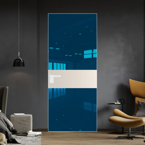 Межкомнатная дверь ProfilDoors 5 AGK цвет Зеркало Blue вставка Кремовая Магнолия кромка Вайт