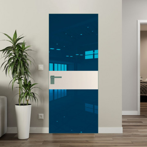 Межкомнатная дверь ProfilDoors 5 AGK цвет Зеркало Blue вставка Кремовая Магнолия кромка Зеленый воск