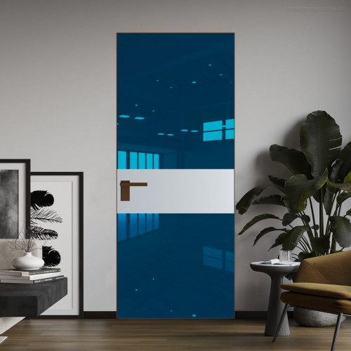Межкомнатная дверь ProfilDoors 5 AGK цвет Зеркало Blue вставка Лайт Грей кромка Деорэ