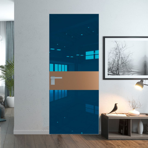 Межкомнатная дверь ProfilDoors 5 AGK цвет Зеркало Blue вставка Перламутр золото кромка Матовая
