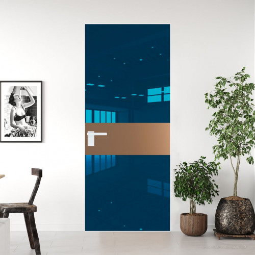 Межкомнатная дверь ProfilDoors 5 AGK цвет Зеркало Blue вставка Перламутр золото кромка Вайт