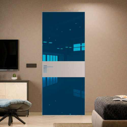 Межкомнатная дверь ProfilDoors 5 AGK цвет Зеркало Blue вставка Сэнд кромка Матовая