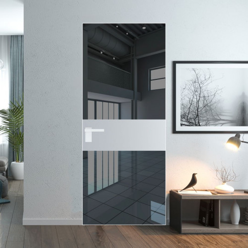 Межкомнатная дверь ProfilDoors 5 AGK цвет Зеркало Grey вставка Лайт Грей кромка Вайт