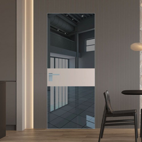 Межкомнатная дверь ProfilDoors 5 AGK цвет Зеркало Grey вставка Сэнд кромка Матовая