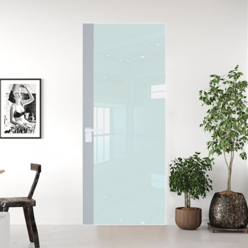 Межкомнатная дверь ProfilDoors 6 AGK цвет Lacobel Белый лак вставка Лайт Грей кромка Вайт