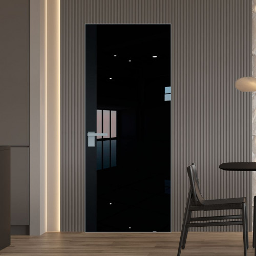 Межкомнатная дверь ProfilDoors 6 AGK цвет Lacobel Черный лак вставка Блэк кромка Матовая