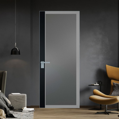 Межкомнатная дверь ProfilDoors 6 AGK цвет Мателюкс графит серый прокрас вставка Блэк кромка Матовая