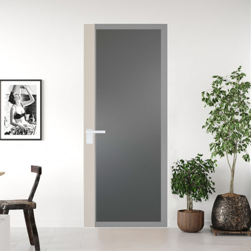 Межкомнатная дверь ProfilDoors 6 AGK цвет Мателюкс графит серый прокрас вставка Кремовая Магнолия кромка Вайт