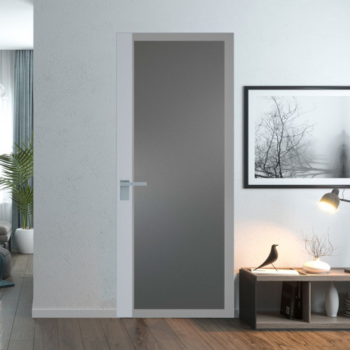 Межкомнатная дверь ProfilDoors 6 AGK цвет Мателюкс графит серый прокрас вставка Лайт Грей кромка Матовая