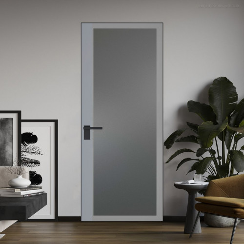 Межкомнатная дверь ProfilDoors 6 AGK цвет Мателюкс графит серый прокрас вставка Смоки кромка Черный матовый