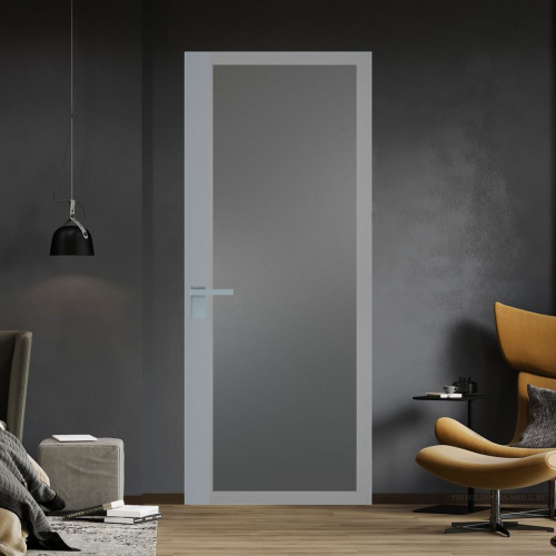 Межкомнатная дверь ProfilDoors 6 AGK цвет Мателюкс графит серый прокрас вставка Смоки кромка Матовая