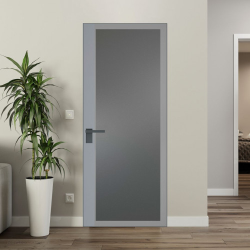 Межкомнатная дверь ProfilDoors 6 AGK цвет Мателюкс графит серый прокрас вставка Смоки кромка Серая ночь