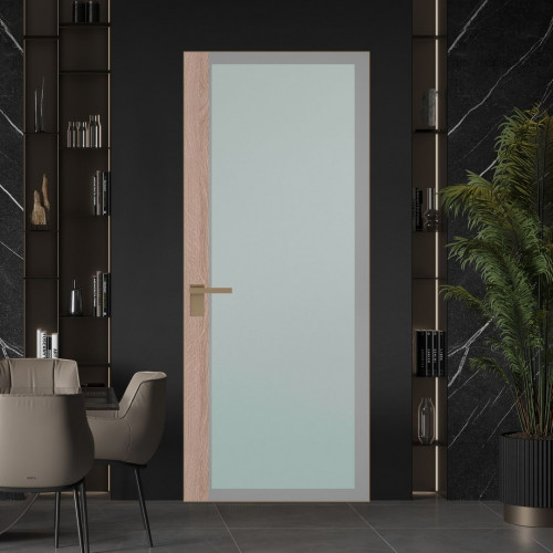 Межкомнатная дверь ProfilDoors 6 AGK цвет Мателюкс серый прокрас вставка Дуб Сонома кромка Шампань