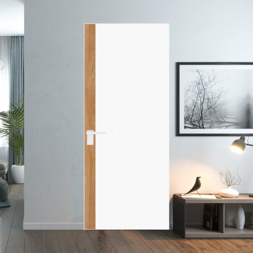 Межкомнатная дверь ProfilDoors 6 AGK цвет Монохром белый просветленный триплекс вставка Дуб Карамель кромка Вайт