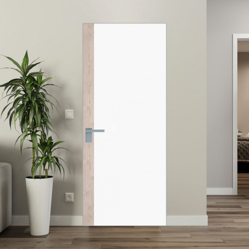 Межкомнатная дверь ProfilDoors 6 AGK цвет Монохром белый просветленный триплекс вставка Каштан светлый кромка Матовая