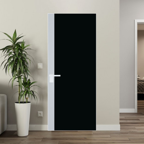 Межкомнатная дверь ProfilDoors 6 AGK цвет Монохром черный триплекс вставка Вайт кромка Вайт