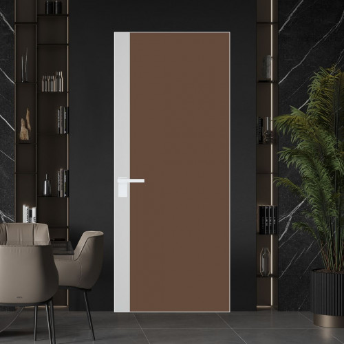 Межкомнатная дверь ProfilDoors 6 AGK цвет Монохром гляссе триплекс вставка Крем Вайт кромка Вайт