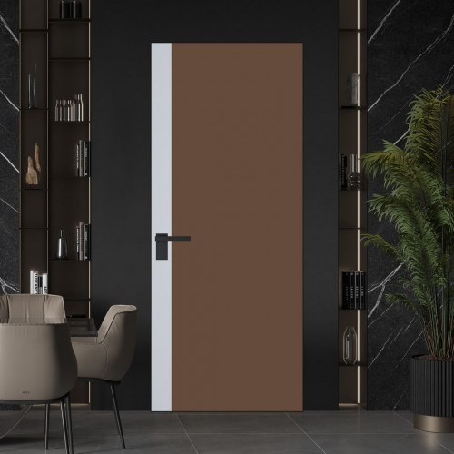 Межкомнатная дверь ProfilDoors 6 AGK цвет Монохром гляссе триплекс вставка Вайт кромка Черный матовый