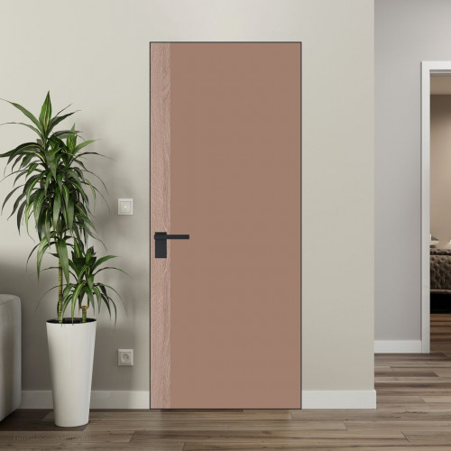 Межкомнатная дверь ProfilDoors 6 AGK цвет Монохром капучино триплекс вставка Дуб Сонома кромка Черный матовый
