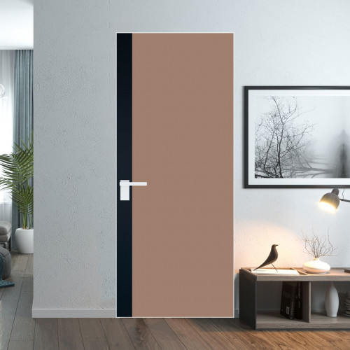 Межкомнатная дверь ProfilDoors 6 AGK цвет Монохром капучино триплекс вставка Нэви Блу кромка Вайт