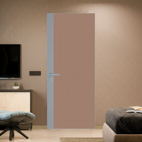 Межкомнатная дверь ProfilDoors 6 AGK цвет Монохром капучино триплекс вставка Смоки кромка Матовая