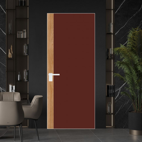 Межкомнатная дверь ProfilDoors 6 AGK цвет Монохром шоколад триплекс вставка Дуб Карамель кромка Вайт