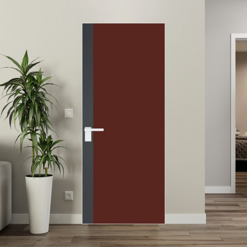 Межкомнатная дверь ProfilDoors 6 AGK цвет Монохром шоколад триплекс вставка Графит кромка Вайт