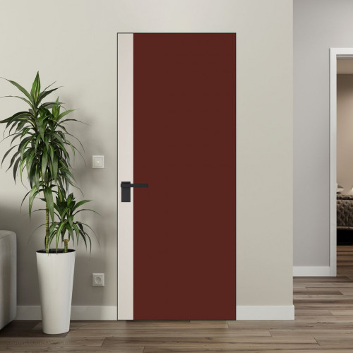 Межкомнатная дверь ProfilDoors 6 AGK цвет Монохром шоколад триплекс вставка Перламутр белый кромка Черный матовый