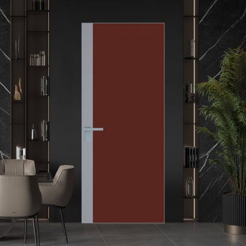 Межкомнатная дверь ProfilDoors 6 AGK цвет Монохром шоколад триплекс вставка Смоки кромка Матовая