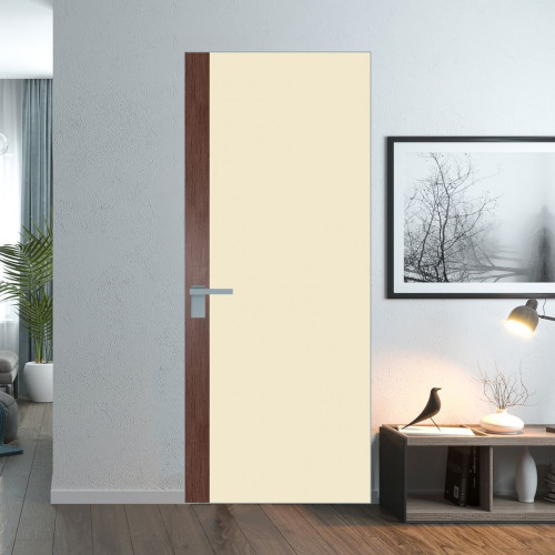 Межкомнатная дверь ProfilDoors 6 AGK цвет Монохром жемчуг триплекс вставка Дуб Тобакко кромка Матовая