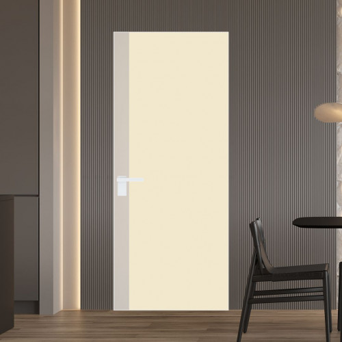 Межкомнатная дверь ProfilDoors 6 AGK цвет Монохром жемчуг триплекс вставка Кремовая Магнолия кромка Вайт