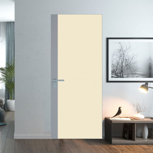 Межкомнатная дверь ProfilDoors 6 AGK цвет Монохром жемчуг триплекс вставка Смоки кромка Матовая