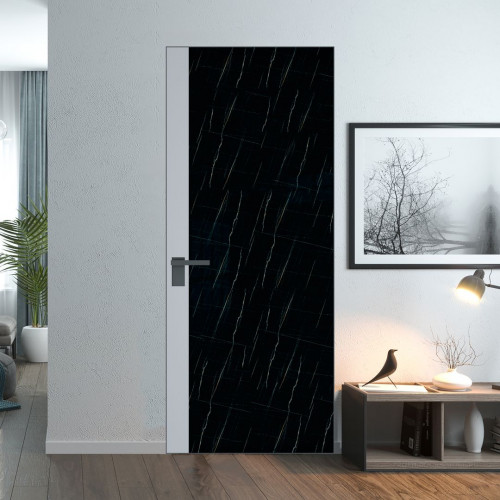 Межкомнатная дверь ProfilDoors 6 AGK цвет Неро мрамор вставка Лайт Грей кромка Серая ночь