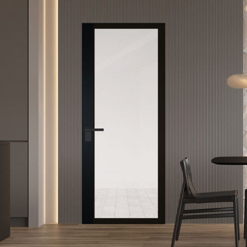 Межкомнатная дверь ProfilDoors 6 AGK цвет Планибель черный прокрас вставка Блэк кромка Черный матовый