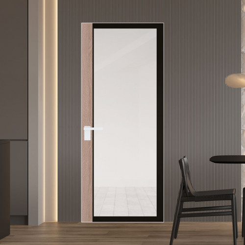 Межкомнатная дверь ProfilDoors 6 AGK цвет Планибель черный прокрас вставка Дуб Сонома кромка Вайт