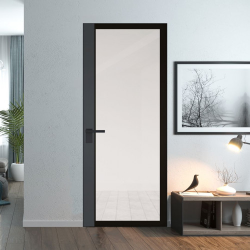 Межкомнатная дверь ProfilDoors 6 AGK цвет Планибель черный прокрас вставка Графит кромка Черный матовый