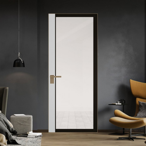 Межкомнатная дверь ProfilDoors 6 AGK цвет Планибель черный прокрас вставка Крем Вайт кромка Шампань