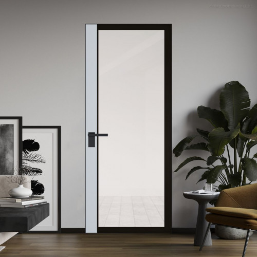 Межкомнатная дверь ProfilDoors 6 AGK цвет Планибель черный прокрас вставка Вайт кромка Черный матовый