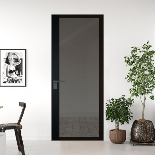 Межкомнатная дверь ProfilDoors 6 AGK цвет Планибель графит черный прокрас вставка Блэк кромка Серая ночь