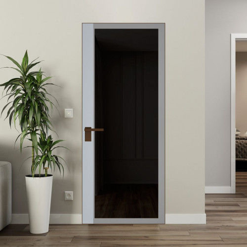 Межкомнатная дверь ProfilDoors 6 AGK цвет Планибель графит серый прокрас вставка Лайт Грей кромка Деорэ