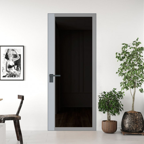 Межкомнатная дверь ProfilDoors 6 AGK цвет Планибель графит серый прокрас вставка Лайт Грей кромка Серая ночь