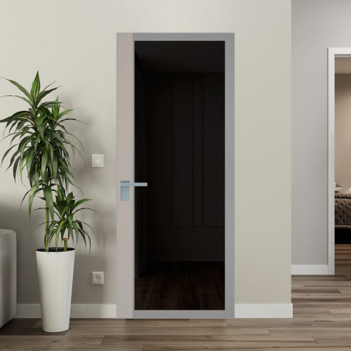 Межкомнатная дверь ProfilDoors 6 AGK цвет Планибель графит серый прокрас вставка Сэнд кромка Серебро