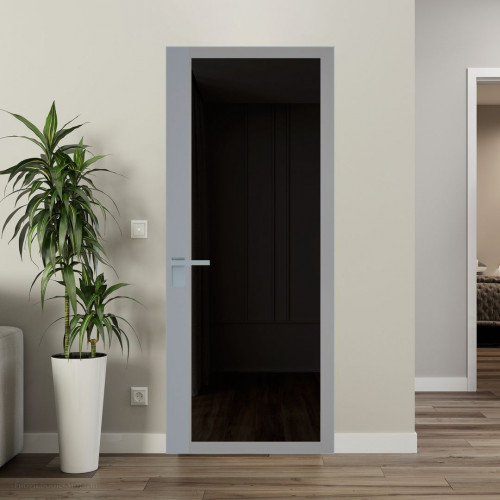 Межкомнатная дверь ProfilDoors 6 AGK цвет Планибель графит серый прокрас вставка Смоки кромка Матовая
