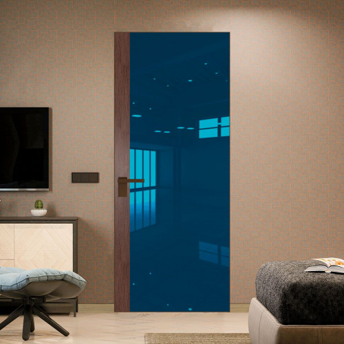 Межкомнатная дверь ProfilDoors 6 AGK цвет Зеркало Blue вставка Дуб Тобакко кромка Деорэ
