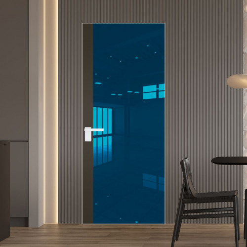 Межкомнатная дверь ProfilDoors 6 AGK цвет Зеркало Blue вставка Перламутр бронза кромка Вайт