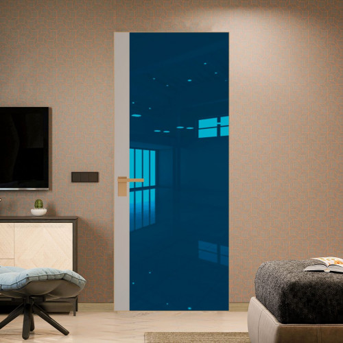 Межкомнатная дверь ProfilDoors 6 AGK цвет Зеркало Blue вставка Сэнд кромка Золото