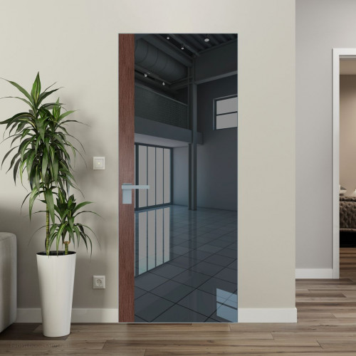 Межкомнатная дверь ProfilDoors 6 AGK цвет Зеркало Grey вставка Дуб Тобакко кромка Матовая
